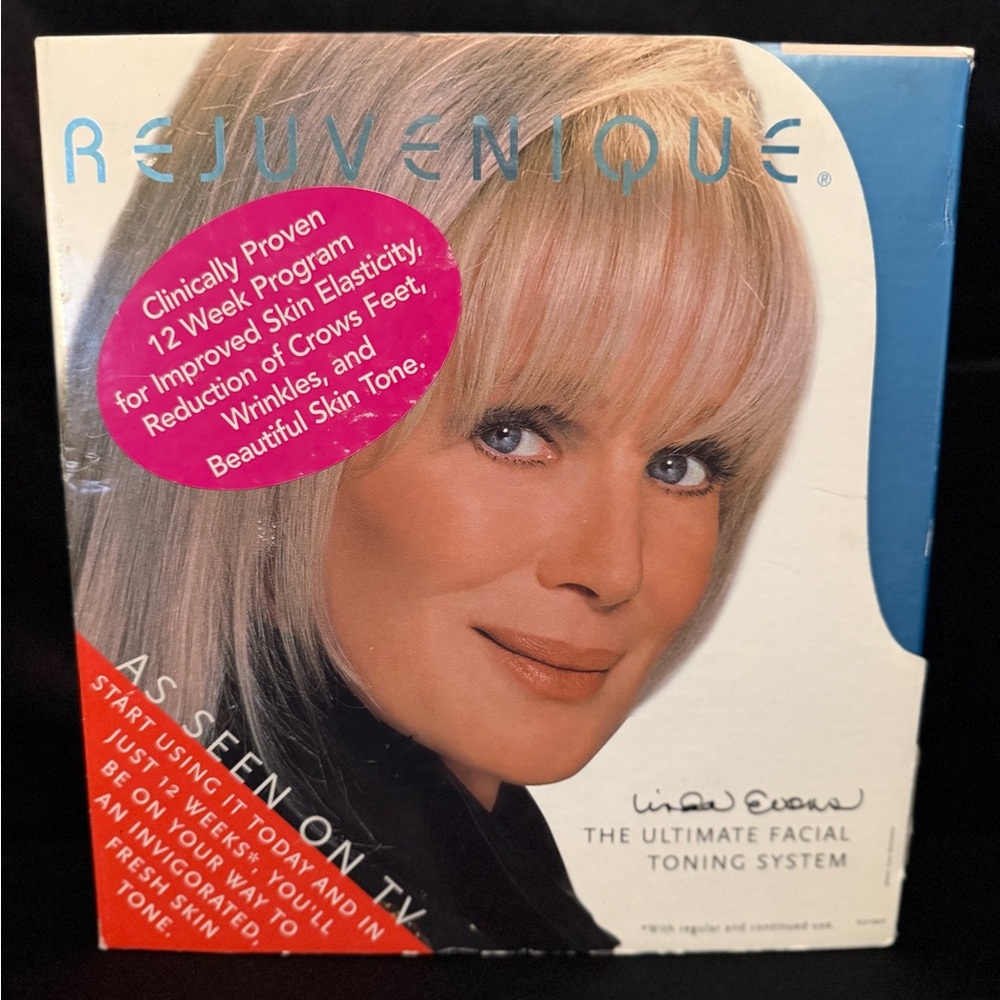 NEW Rejuvenique Ultimate Facial Toning System Linda Evans Blue Kit Vintage